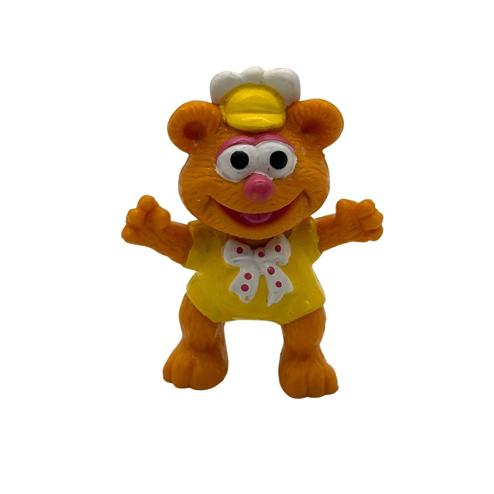 VTG Muppet Babies Fozzie Bear Figure Toy Orange Yellow Ha! 1986 Henson 2" Small